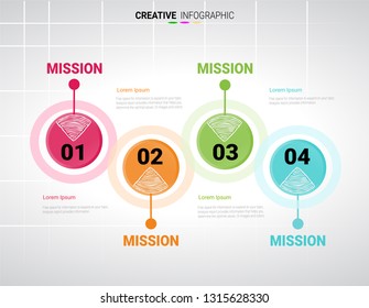 Abstract infographics number options template with steps, with 4 label. Can be used for workflow layout, diagram, business step options, banner, web design. Vector eps 10