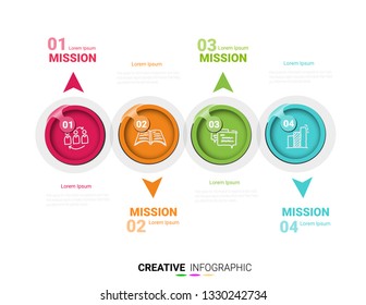 Abstract infographics number options template with steps, with 4 label. Can be used for workflow layout, diagram, business step options.