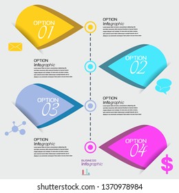 Abstract infographics number options template. business step options