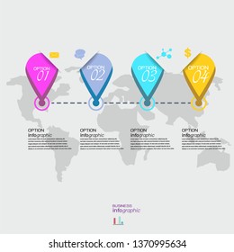 Abstract infographics number options template. business step options