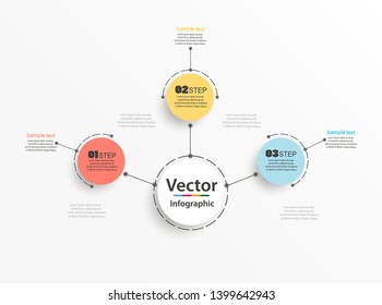 Abstract infographics number options template with 3 steps. Can be used for workflow layout, diagram, business step options, banner, web design. Vector eps 10