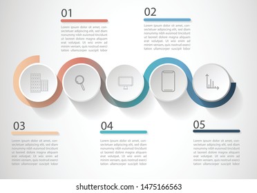 Abstract infographics number options template. Vector illustration. Can be used for workflow layout, diagram, business step options, banner, web design. - Vector