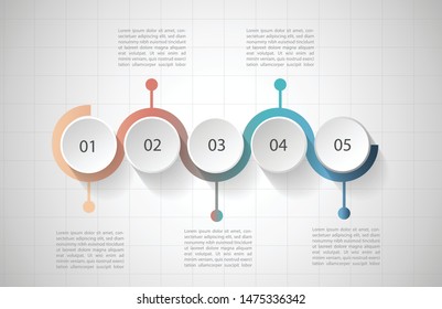 Abstract infographics number options template. Vector illustration. Can be used for workflow layout, diagram, business step options, banner, web design. - Vector