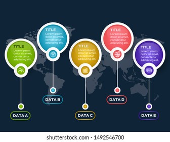 Abstract infographics number options template. With 5 steps or options Vector illustration.