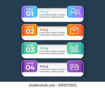 Abstract infographics number options template. With 4 steps or options Vector illustration