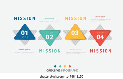 Abstract infographics number options template with steps, with 4 label. Can be used for workflow layout, diagram, business step options, banner, web design. Vector eps 10.