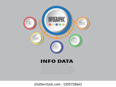 Abstract infographics number options template. Vector illustration. Can be used for workflow layout, diagram, business step options, banner and web design.