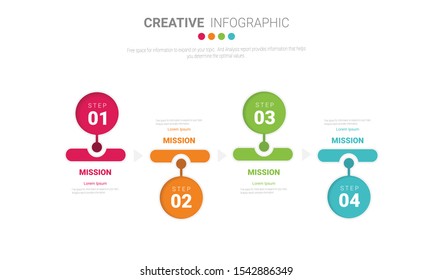Abstract infographics number options template with steps, with 4 label. Can be used for workflow layout, diagram, business step options, banner, web design. Vector eps 10.