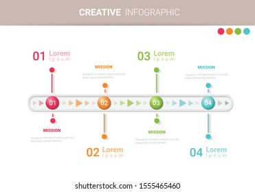 Abstract infographics number options template with steps, with 4 label. Can be used for workflow layout, diagram, business step options, banner, web design. Vector eps 10.