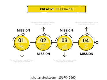 Abstract infographics number options template with steps, with 4 label. Can be used for workflow layout, diagram, business step options, banner, web design. Vector eps 10.