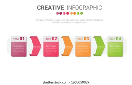 Abstract infographics number options template with 4 label. Can be used for workflow layout, diagram, business step options, banner, web design. Vector eps 10.