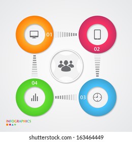 Abstract infographics number options template.