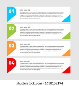 Abstract infographics number options template with colorful circles and 4 steps
