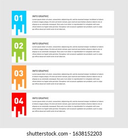 Abstract infographics number options template with colorful circles and 4 steps