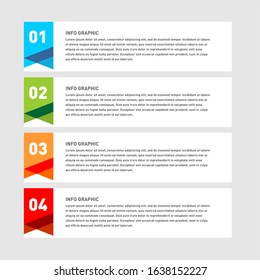 Abstract infographics number options template with colorful circles and 4 steps