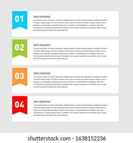 Abstract infographics number options template with colorful circles and 4 steps