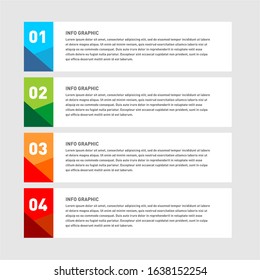 Abstract infographics number options template with colorful circles and 4 steps