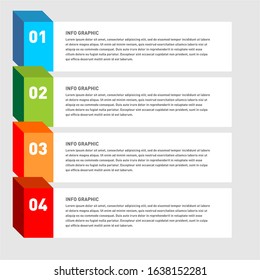 Abstract infographics number options template with colorful circles and 4 steps