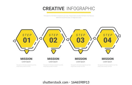Abstract infographics number options template with steps, with 4 label. Can be used for workflow layout, diagram, business step options, banner, web design. Vector eps 10.