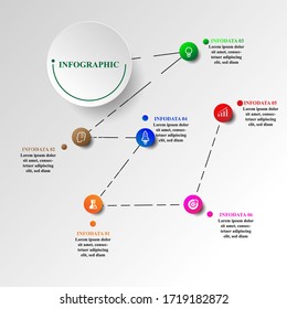 Abstract infographics number options template. Vector illustration. Can be used for workflow layout, diagram, business step options, banner, web design. Business data visualization. Process chart.