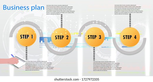 Abstract infographics number options template. Vector illustration. Business planning step options.