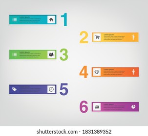 Abstract infographics number options template. Vector illustration. Can be used for workflow layout, diagram, business step options, banner, web design. Business data visualization infographic.