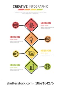 Abstract infographics number options template with steps, with 4 label. Can be used for workflow layout, diagram, business step options, banner, web design. Vector eps 10.