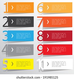 Abstract infographics number options template. Vector illustration. can be used for workflow layout, diagram, business step options, banner, web design
