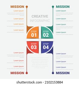 Abstract infographics number options template with steps, with 4 label. Can be used for workflow layout, diagram, business step options, banner, web design. Vector eps 10.