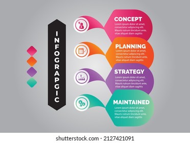 Plantilla de opciones de número de infografías abstractas. Ilustración vectorial.
