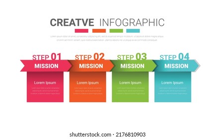 Abstract infographics number options template with 4 label. Can be used for workflow layout, diagram, business step options, banner, web design. Vector eps 10.