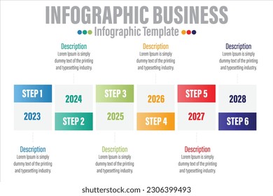 Abstract infographics number options template with Six 6 steps, with Six 6 label. Can be used for workflow layout, diagram, business step options, banner, web design.
