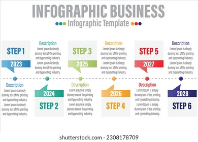 Abstract infographics number options template with Six 6 steps, with Six 6 label. Can be used for workflow layout, diagram, business step options, banner, web design.