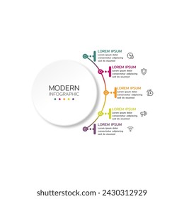 Plantilla de opciones de número de infografías abstractas. Ilustración vectorial. Se puede utilizar para el diseño del flujo de trabajo, diagrama, opciones de pasos de negocio, banner, diseño web. Visualización de datos empresariales. Gráfico de proceso.