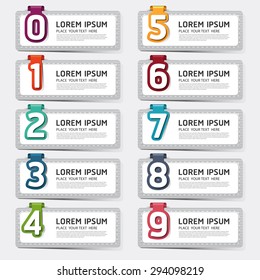 Abstract infographics number options template. Vector illustration. business step options.