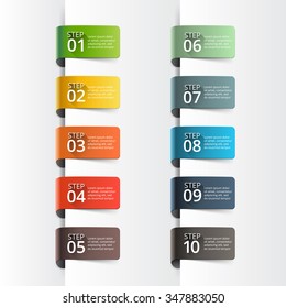 Abstract infographics number options template. Vector illustration. Can be used for workflow layout, diagram, business step options, banner, web design.