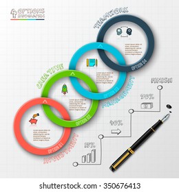 Abstract infographics number options template. Vector illustration. Can be used for workflow layout, diagram, business step options, banner, web design