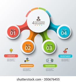 Abstract infographics number options template. Vector illustration. Can be used for workflow layout, diagram, business step options, banner, web design