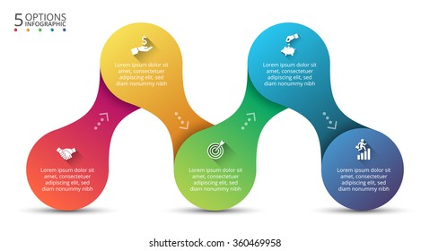 Abstract infographics number options template. Vector illustration. Can be used for workflow layout, diagram, business step options, banner, web design