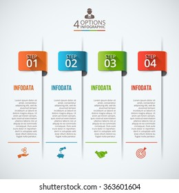 Abstract infographics number options template. Vector illustration. Can be used for workflow layout, diagram, business step options, banner, web design
