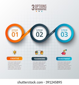 Abstract infographics number options template. Vector illustration. Can be used for workflow layout, diagram, business step options, banner, web design