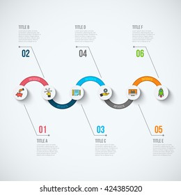 Abstract infographics number options template. Vector illustration. Can be used for workflow layout, diagram, business step options, banner, web design.