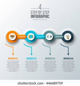 Abstract infographics number options template. Vector illustration. Can be used for workflow layout, diagram, business step options, banner, web design
