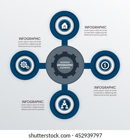 Abstract infographics number options template. Vector illustration. Can be used for workflow layout, diagram, business step options, banner, web design.