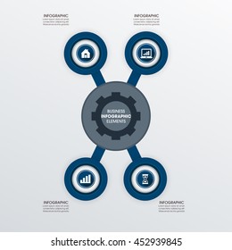 Abstract infographics number options template. Vector illustration. Can be used for workflow layout, diagram, business step options, banner, web design.
