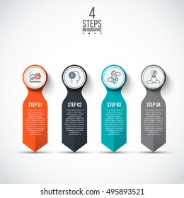 Abstract infographics number options template. Vector illustration. Can be used for workflow layout, diagram, business step options, banner, web design