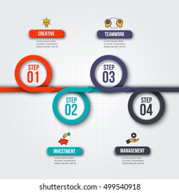 Abstract infographics number options template. Vector illustration. Can be used for workflow layout, diagram, business step options, banner, web design.