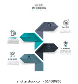 Abstract infographics number options template. Vector illustration. Can be used for workflow layout, diagram, business step options, banner, web design. Business data visualization. Process chart.