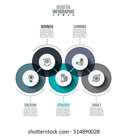 Abstract infographics number options template. Vector illustration. Can be used for workflow layout, diagram, business step options, banner, web design. Business data visualization. Process chart.