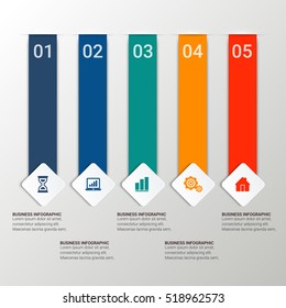 Abstract infographics number options template. Vector illustration. Can be used for workflow layout, diagram, business step options, banner, web design.